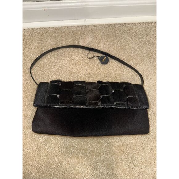 Nancy Gonzalez Fur Crocodile Leather Purse Shoulder Bag Black $1850 - Picture 9 of 12